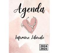 agenda infirmière libérale 2024 2025: Du 01 Septembre au 31 Août, Organisateur de tournées, 1 page par jour avec bilan chaque fin du mois, 386 pages en noir et blanc, Grand format.