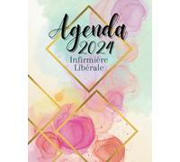 Agenda Infirmière Libérale 2024: Planificateur pour grande tournée, Grand format, 1 jour/page de 5h à 21h45, toutes les 15 min +RDV Patients +km +CA +bilan comptable