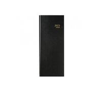 Agenda Journalier 2023 Banquier 1 Jour Sur 2 Pages - 1 Volume - 14,3 X 32,5 Cm - Noir -