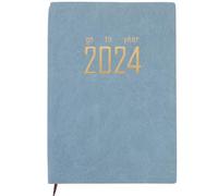 Agenda Journalier 2024 Bleu en Papier Pu, Présent Rentrée | Bloc-notes Hebdomadaire, Planificateur Scolaire, Usage Travail et Homeschool, Aide-mémoire Multifonction