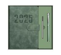 Agenda journalier 2025, 1 page par jour, commencez à tout moment et atteignez vos objectifs, planificateur 2025, carnet d'agenda avec couverture en cuir