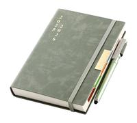 Agenda journalier 2025-2026 2025-2026 d'août à août - 13 mois 2025-2026 - Couverture rigide avec onglets mensuels colorés, stylo, boucle pour stylo, poche intérieure, marque-pages (vert)