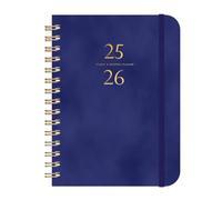 Agenda journalier 2025-2026, juillet 2025 à juin 2026, couverture rigide en similicuir, avec onglets mensuels, fermeture élastique, améliore vos compétences de gestion du temps, format A5 (15,4 x 21,5