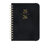 Agenda journalier 2025-2026, juillet 2025 à juin 2026, couverture rigide en similicuir, avec onglets mensuels, fermeture élastique, améliore vos compétences de gestion du temps, format A5 (15,4 x 21,5