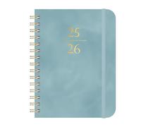 Agenda journalier 2025-2026, juillet 2025 à juin 2026, couverture rigide en similicuir, avec onglets mensuels, fermeture élastique, améliore vos compétences de gestion du temps, format A5 (15,4 x 21,5