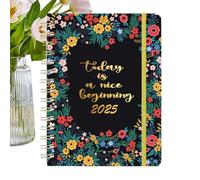 Agenda journalier 2025 avec motifs floraux - Agenda multifonction 2025 - Agenda journalier 2025, agenda mensuel et hebdomadaire 2025 de 21,5 x 15,5 cm, agenda quotidien et fournitures scolaires