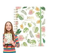 Agenda journalier 2025 - Couverture végétale du planificateur de projet, agenda journalier pour femmes ou hommes, agenda hebdomadaire mensuel, agenda avec liste des choses