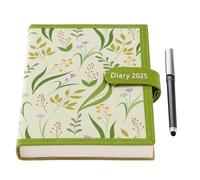 Agenda journalier 2025 de janvier 2025 à décembre 2025 une page par jour avec stylo et poche arrière Vert Format A5
