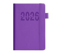 Agenda journalier 2026, 360 pages, fermeture par sangle élastique, couverture rigide, planificateur académique pour réunions d'affaires, notes, planification quotidienne, organiseur en cuir