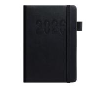 Agenda journalier 2026, 360 pages, fermeture par sangle élastique, couverture rigide, planificateur académique pour réunions d'affaires, notes, planification quotidienne, organiseur en cuir