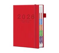 Agenda journalier 2026, carnet de planification A5, organiseur de papier avec onglets mensuels, journal de gestion du temps, planification des choses à faire pour la maison, l'école, le bureau, la