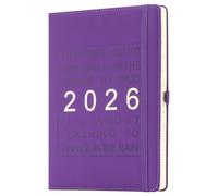 Agenda journalier 2026 de janvier 2026 à décembre 2026 avec porte-stylo, poche intérieure (violet 2026, A4)
