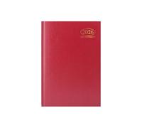 Agenda journalier 2026 format A5 - 1 jour par page - Couverture rigide rouge - Emplacements de 30 minutes - Organiseur professionnel, bureau, maison