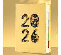 Agenda journalier 2026 format A5 avec couverture en cuir synthétique - Agenda journalier mensuel - Planificateur de travail de janvier à décembre 2026 - Pour les étudiants et les entreprises