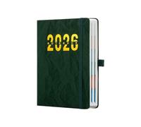 Agenda journalier 2026 - Format A5 avec couverture imperméable - Calendrier annuel 2026 - Pour la maison, l'école, les cours, l'université, le bureau, les rendez-vous, la planification des études