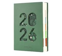 Agenda journalier 2026 - Format A5 - En cuir synthétique - Pour 365 jours, janvier à décembre - Semainier et mensuel - Pour planification académique, étudiants, enseignants, bureau à domicile, école
