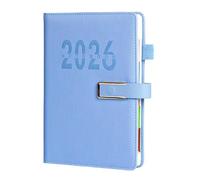 Agenda journalier 2026 - une page par jour - Calendrier journalier horaire 2026 (janvier 2026 à décembre 2026), format A5 (14,5 x 21 cm), couverture en cuir synthétique, avec étiquettes mensuelles