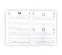 Agenda journalier A5 2026, 15 x 21 cm, multilingue, remplacement de verrouillage fixe, blanc