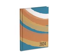 Agenda journalier organiseur 2024 cm 15 x 21 fermé, janvier-décembre 2024, couverture rigide