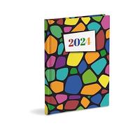 Agenda journalier organiseur 2024 cm 15 x 21 fermé, janvier-décembre 2024, couverture rigide