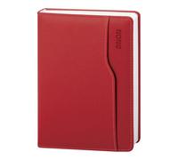 Agenda journalier organiseur 2026 cm 15 x 21 fermé janvier-décembre 2026, agenda quotidien 2026, journal un jour par page, agenda multilingue 202 (rouge)