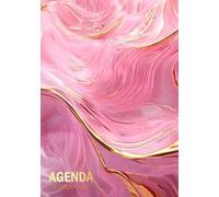 Agenda Journalier: Planificateur et Organisateur Quotidien A5 un jour sur 1 page |365 jours | Marbré Rose Or Élégant et Pratique