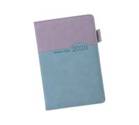 Agenda journalier professionnel 2026, 400 pages, daté, en cuir synthétique, avec onglets mensuels colorés pour planification quotidienne, journal de voyage