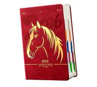 Agenda journalier professionnel 2026 400 pages datées en cuir synthétique avec onglets mensuels colorés pour la planification quotidienne