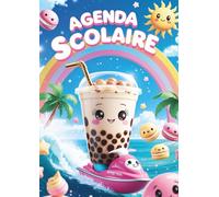 Agenda Kawaii Bubble Tea: Journalier UNE PAGE PAR JOUR avec coloriages | Format standard 12x17 | Fille Ado Enfant 7 ans, 8 ans, 9 ans 10 ans | Ecole ... 4eme | Lycée | Rose Bleu Cute Boba | Souple