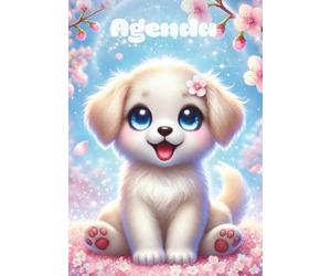 Agenda Kawaii Chien: Chiot Mignon, Journalier avec coloriages | Une page par Jour | 12x17 cm | Primaire, pour les filles, ado | en français | cp, ce1, ... 5eme, 4eme, 3eme | Lycée | Rentrée Scolaire