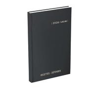 Generique Agenda LECAS Civil Carré Recettes-Dépenses 2026 Journalier 14x22 cm Couverture rigide noire