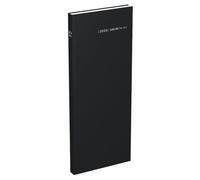 LECAS Agenda long euros cents, Janvier à Décembre,1 jour par page, 14x35cm, Noir