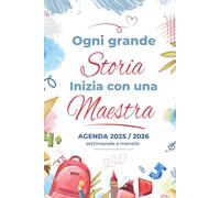 Agenda Maestra 2025 2026 A5: Regalo maestre fine anno | Pianificatore settimanale e mensile