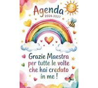 AGENDA MAESTRA 2026 2027: Regalo Maestre Fine Anno | Elegante Pianificatore Settimanale