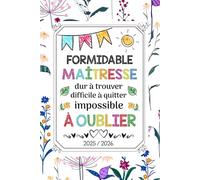 Agenda Maitresse 2025 2026 A5: Planificateur mensuel et semainier | carnet de bord enseignant | cadeau fin d'année maitresse