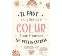 Agenda Maîtresse 2025 2026: Planificateur semainier et mensuel A5 | d'août 2025 à juillet 2026 | 12 mois | cadeau personnalisé maitresse t | cadeau maitresse d'école fin d'année