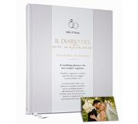 Agenda Mariage & Planner - Compte à rebours 18 mois, budget planificateur, liste invitations, Moodboard créatif - Journal de la mariée et cadeau de fiançailles - Organisation de mariage Italie