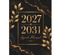 Agenda Mensual 2027-2031: Planificador de 5 años en formato grande con 60 meses, 1 mes en 2 páginas, calendarios, objetivos, citas, hábitos, presupuesto y festivos de España
