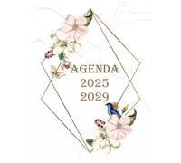 Agenda mensuel 2025-2029: planificateur de 5 ans du 1er janvier 2025 a décembre 2029 - 1 mois sur deux pages - thèmes de fleurs
