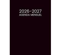 Agenda Mensuel 2026-2027: Planificateur 2 Ans de Janvier 2026 à Décembre 2027 - 1 Mois sur 2 Pages || Calendrier Organisateur de 24 Mois avec Jours Fériés || Grand Format - Français