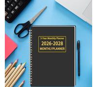 Agenda Mensuel 2026-2028 | Carnet 3 Ans, Design Noir Minimaliste, Planificateur De Temps Et Objectifs Pour Bureau, Études, Maison Et Usage Personnel