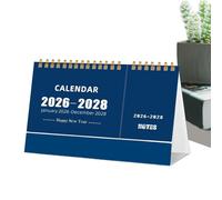 Agenda mensuel 2026-2028 Creative Blue Edition Calendrier de bureau avec jours fériés | Calendrier de 3 ans, emploi du temps, organiseur mémo | Maison, bureau, école, dortoir, appartement, enseignants