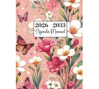 Agenda Mensuel 2026-2033: A4, Huit ans, de janvier 2026 à décembre 2033