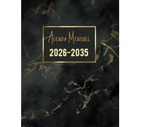 Agenda Mensuel 2026-2035 dix ans: Planificateur 120 Mois, Du 1 janvier 2026 jusqu'a le 31 Décember 2035, |Théme: Noir et Doré |