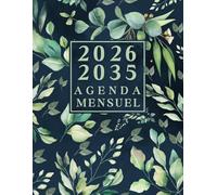 Agenda Mensuel 2026-2035 dix ans: Planificateur 120 Mois, Du 1 janvier 2026 jusqu'a le 31 Décember 2035, |Théme: fleurs simples |