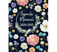 Agenda Mensuel 2026-2035 dix ans: Planificateur 120 Mois, Du 1 janvier 2026 jusqu'a le 31 Décember 2035, |Théme: Roses |