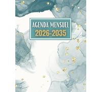 Agenda Mensuel 2026-2035 dix ans: Planificateur 120 Mois, Du 1 janvier 2026 jusqu'a le 31 Décember 2035, |Théme: Simple |