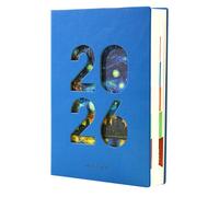 Agenda mensuel 2026 - Agenda journalier A5 en cuir synthétique pour planification annuelle, organiseur structuré de 365 jours, journal de productivité pratique pour une utilisation académique, bureau