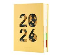 Agenda mensuel 2026 - Agenda journalier A5 en cuir synthétique pour planification annuelle, organiseur structuré de 365 jours, journal de productivité pratique pour une utilisation académique, bureau