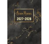 Agenda Mensuel 2027-2028 deux ans: Planificateur 24 Mois, Du 1 janvier 2027 jusqu'a le 31 Décember 2028, |Théme: Noir et Doré |